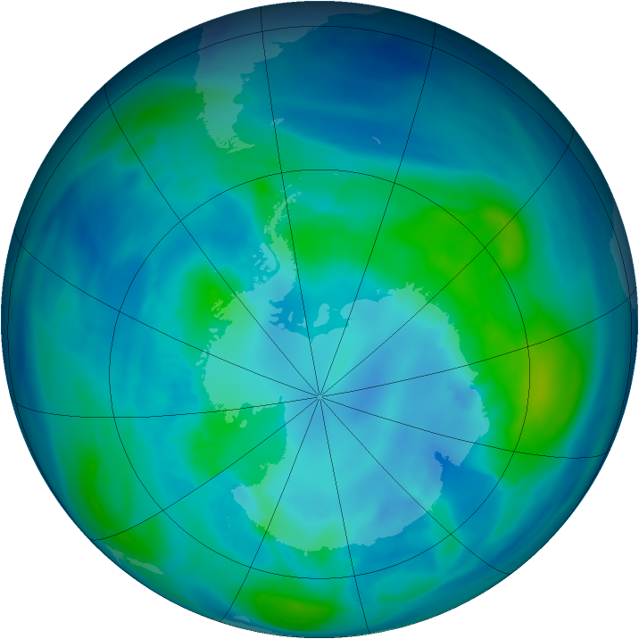 Antarctic ozone map for 11 April 2006